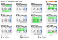 Kalender 2015 mit Ferien und Feiertagen Appenzell Ausserrhoden
