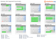 Kalender 2015 mit Ferien und Feiertagen Appenzell Innerrhoden