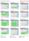 Kalender 2015 mit Ferien und Feiertagen Freiburg