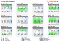 Kalender 2015 mit Ferien und Feiertagen Nidwalden