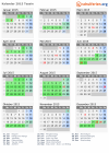 Kalender 2015 mit Ferien und Feiertagen Tessin