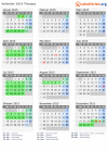 Kalender 2015 mit Ferien und Feiertagen Thurgau