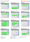 Kalender 2015 mit Ferien und Feiertagen Wallis