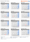 Kalender 2015 mit Ferien und Feiertagen Türkei