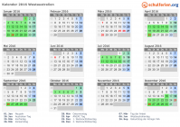 Kalender 2016 mit Ferien und Feiertagen Westaustralien