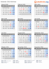 Kalender 2016 mit Ferien und Feiertagen Bolivien
