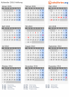 Kalender 2016 mit Ferien und Feiertagen Aalborg