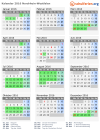 Kalender 2016 mit Ferien und Feiertagen Nordrhein-Westfalen