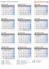 Kalender 2016 mit Ferien und Feiertagen Frankreich