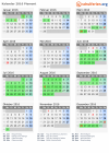 Kalender 2016 mit Ferien und Feiertagen Piemont