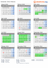 Kalender 2016 mit Ferien und Feiertagen Alberta