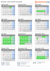 Kalender 2016 mit Ferien und Feiertagen British Columbia
