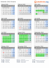 Kalender 2016 mit Ferien und Feiertagen Ontario