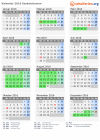 Kalender 2016 mit Ferien und Feiertagen Saskatchewan