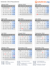 Kalender 2016 mit Ferien und Feiertagen Nordmazedonien