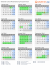 Kalender 2016 mit Ferien und Feiertagen Mecklenburg-Vorpommern