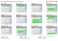 Kalender 2016 mit Ferien und Feiertagen Appenzell Ausserrhoden