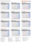 Kalender 2016 mit Ferien und Feiertagen Spanien