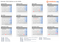 Kalender 2016 mit Ferien und Feiertagen Gablonz an der Neiße
