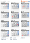 Kalender 2016 mit Ferien und Feiertagen Ungarn