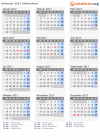 Kalender 2017 mit Ferien und Feiertagen Albertslund