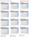 Kalender 2017 mit Ferien und Feiertagen Frederikshavn