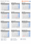 Kalender 2017 mit Ferien und Feiertagen Greve
