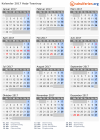 Kalender 2017 mit Ferien und Feiertagen Høje-Taastrup
