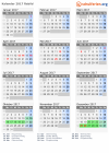 Kalender 2017 mit Ferien und Feiertagen Rebild