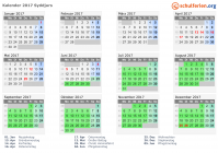 Kalender 2017 mit Ferien und Feiertagen Syddjurs