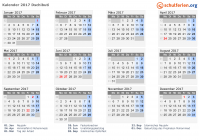 Kalender 2017 mit Ferien und Feiertagen Dschibuti