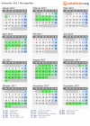 Kalender 2017 mit Ferien und Feiertagen Montpellier