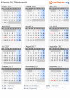 Kalender 2017 mit Ferien und Feiertagen Niederlande
