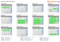 Kalender 2017 mit Ferien und Feiertagen Basilikata