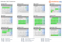 Kalender 2017 mit Ferien und Feiertagen Kalabrien