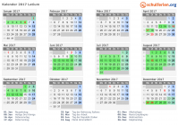 Kalender 2017 mit Ferien und Feiertagen Latium