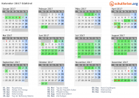 Kalender 2017 mit Ferien und Feiertagen Südtirol