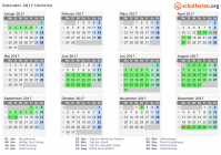 Kalender 2017 mit Ferien und Feiertagen Umbrien