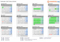 Kalender 2017 mit Ferien und Feiertagen Nova Scotia