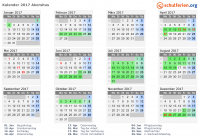 Kalender 2017 mit Ferien und Feiertagen Akershus