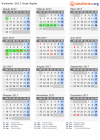 Kalender 2017 mit Ferien und Feiertagen Aust-Agder