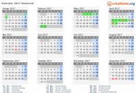Kalender 2017 mit Ferien und Feiertagen Buskerud