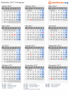 Kalender 2017 mit Ferien und Feiertagen Paraguay