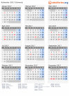 Kalender 2017 mit Ferien und Feiertagen Schweiz