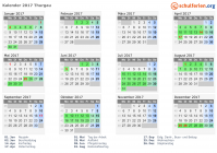 Kalender 2017 mit Ferien und Feiertagen Thurgau