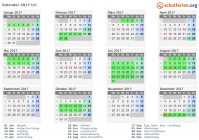 Kalender 2017 mit Ferien und Feiertagen Uri