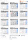 Kalender 2017 mit Ferien und Feiertagen Beraun