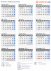 Kalender 2017 mit Ferien und Feiertagen Jungbunzlau