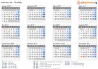 Kalender 2017 mit Ferien und Feiertagen Klattau