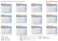 Kalender 2017 mit Ferien und Feiertagen Reichenau an der Knieschna